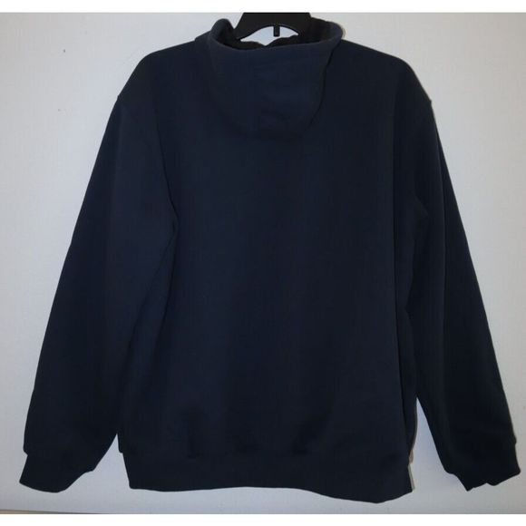 Carhartt Men's Sz L Dark Blue Rain Defender Thermal Lined Hooded Sweatshirt $200 - Picture 2 of 13